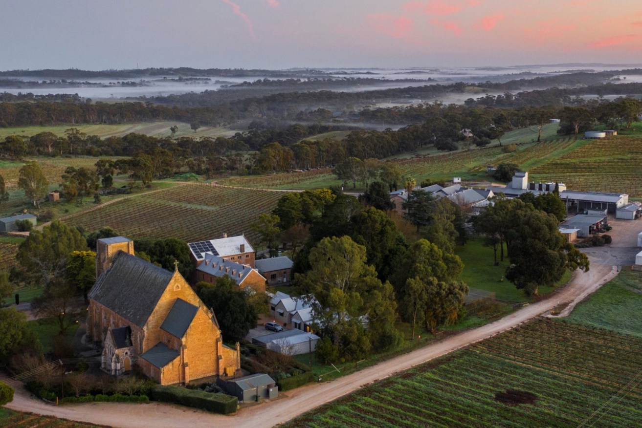 Sevenhill's historic church and vineyards in the Clare Valley. Supplied image