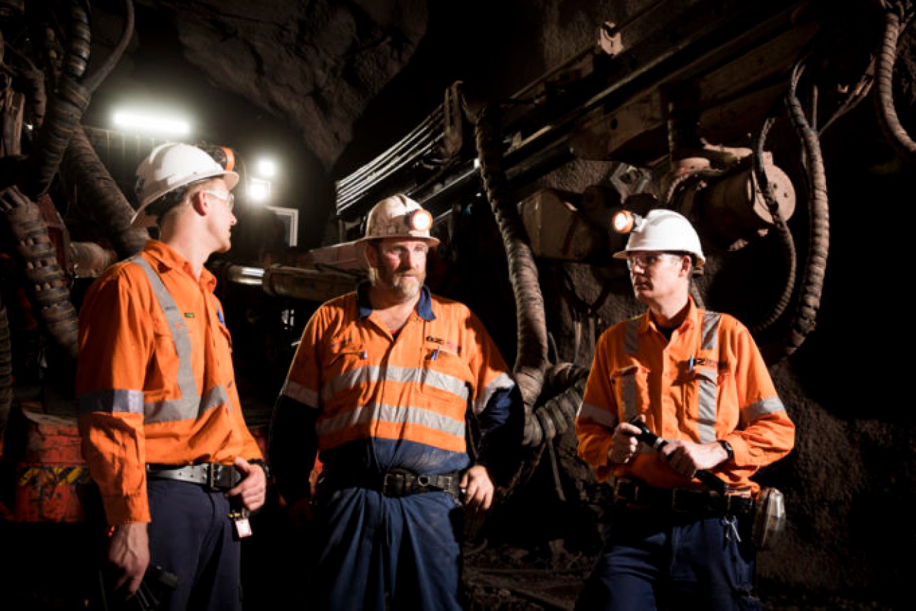Oz Minerals workers underground at Carrapateena.
