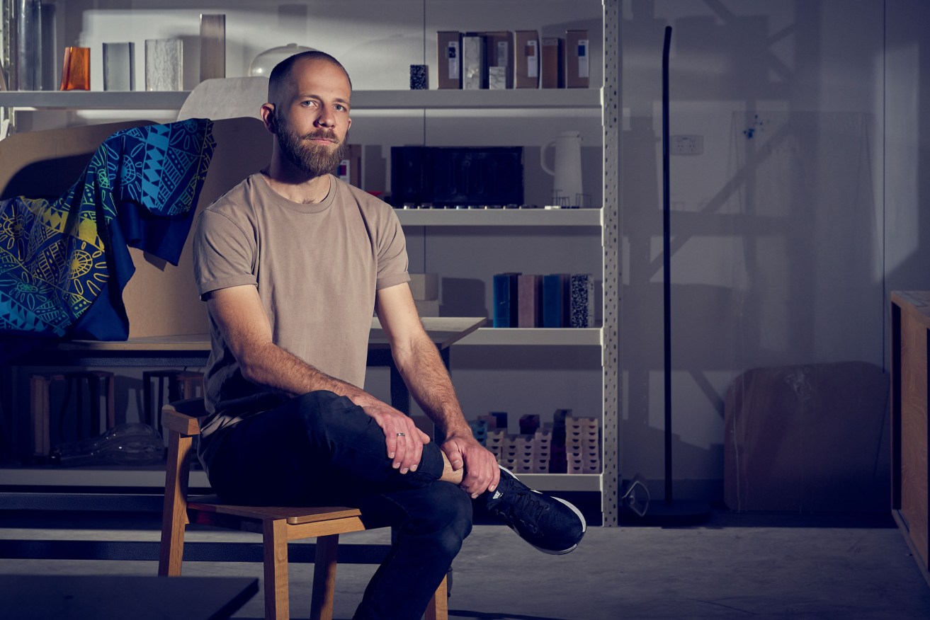 Designer Dean Toepfer in his corner of the shared studio space he co-founded in Kilkenny. Photo: Aubrey Jonsson