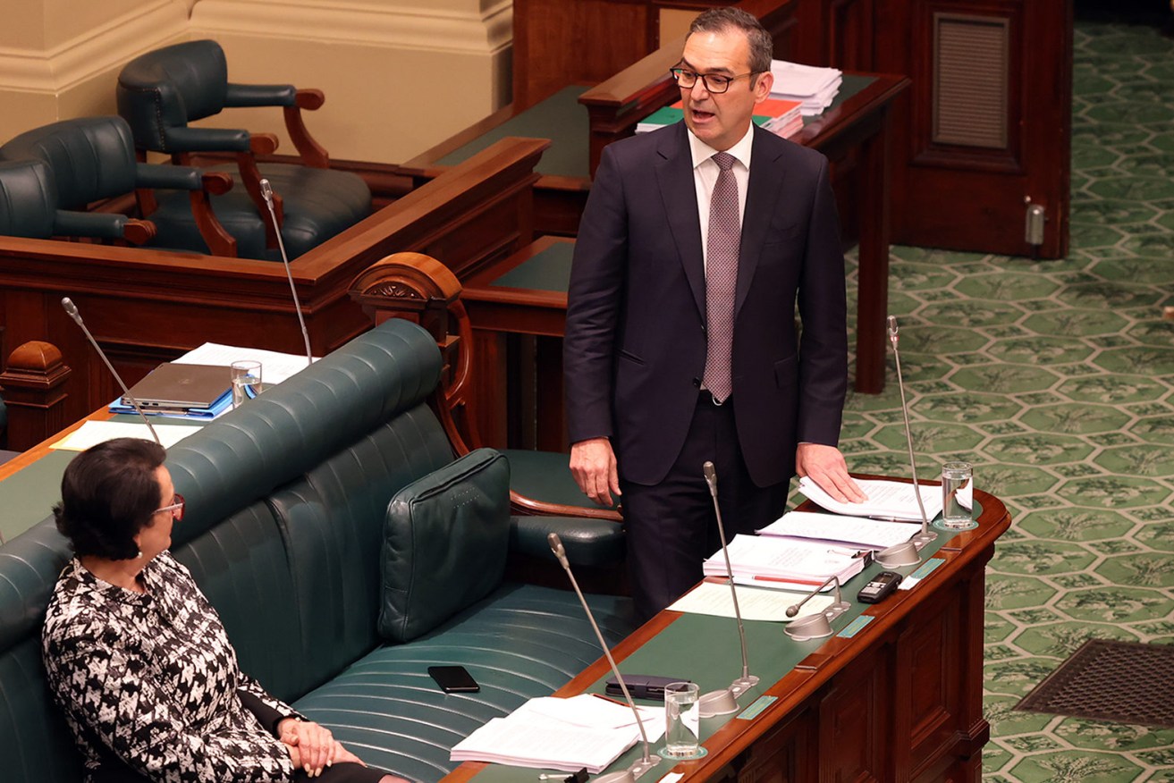 Steven Marshall defending his deputy in parliament yesterday. Photo: Tony Lewis / InDaily