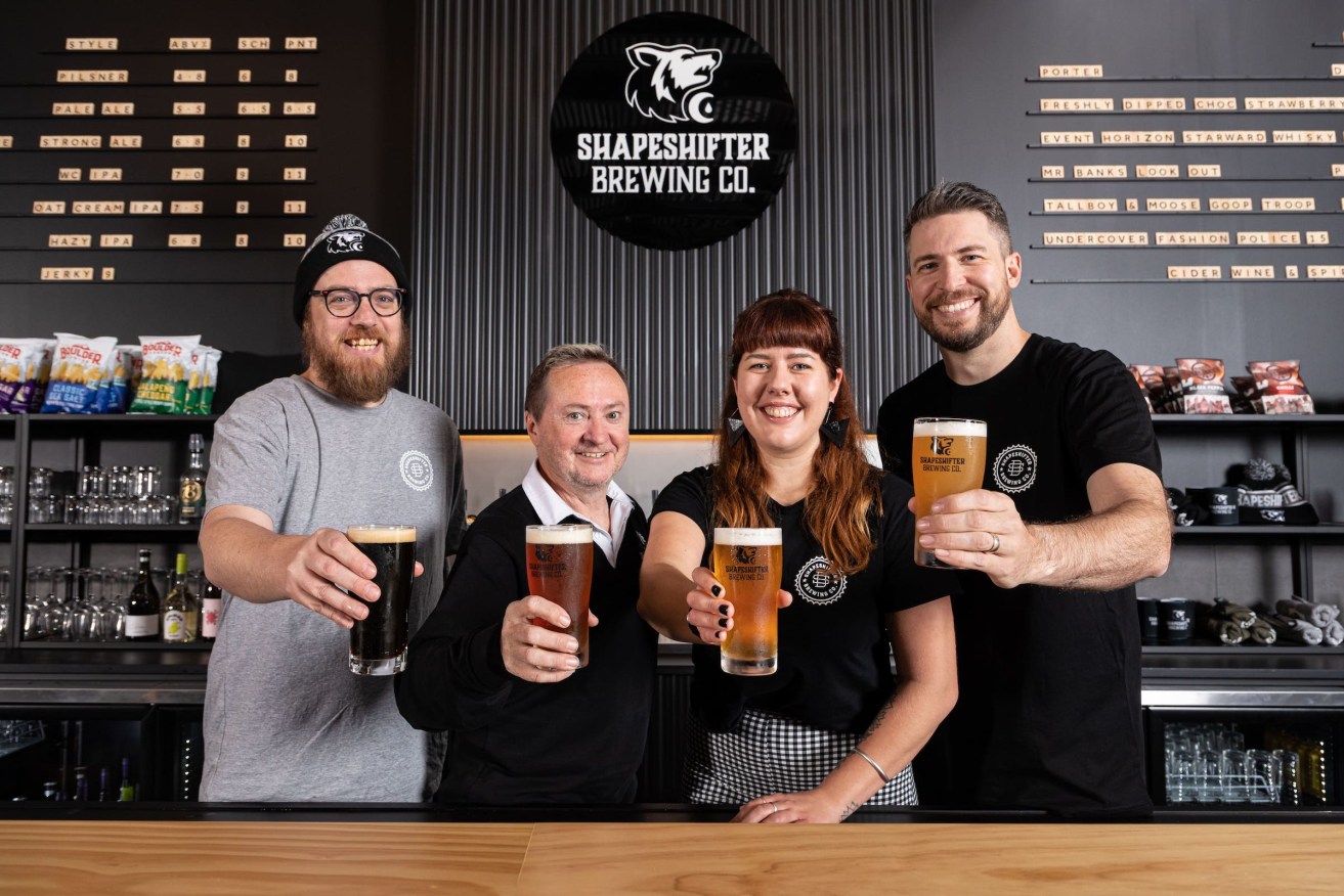 Shapeshifter assistant brewer Jeremy Trewin, co-founder Kevin Mulcahy, venue manager Nemesia Dale-Gully and co-founder James McCall.