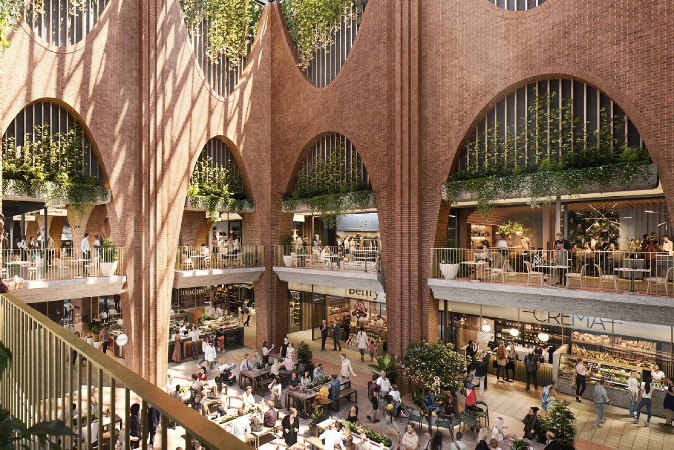 Restaurant and retail areas in the redeveloped Central Market Arcade "Market Square". Render: ICD Property