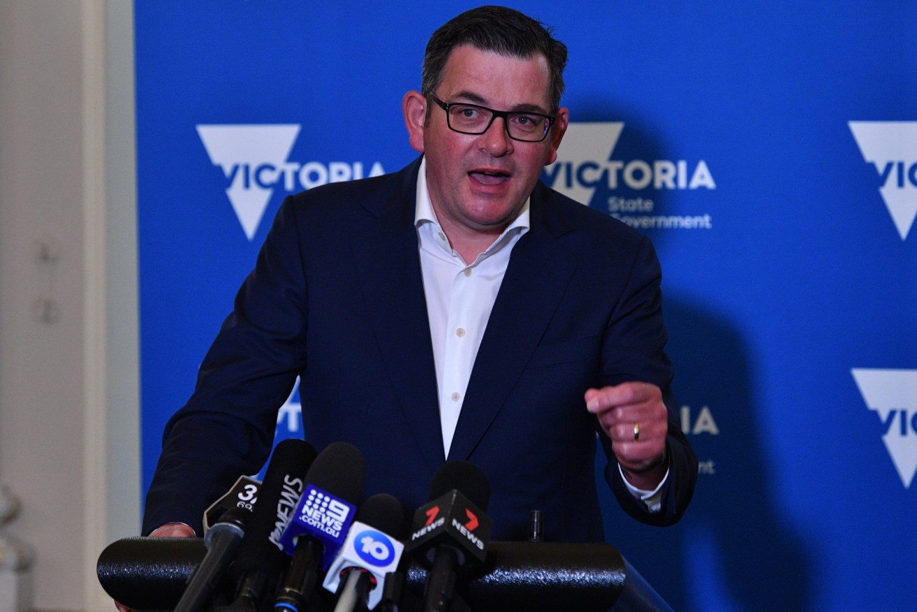 Victorian Premier Daniel Andrews this morning. Photo: AAP/James Ross 