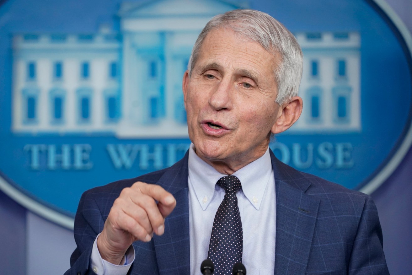 Dr. Anthony Fauci, director of the National Institute of Allergy and Infectious Diseases, at a White House briefing this month. Photo: AP/Susan Walsh