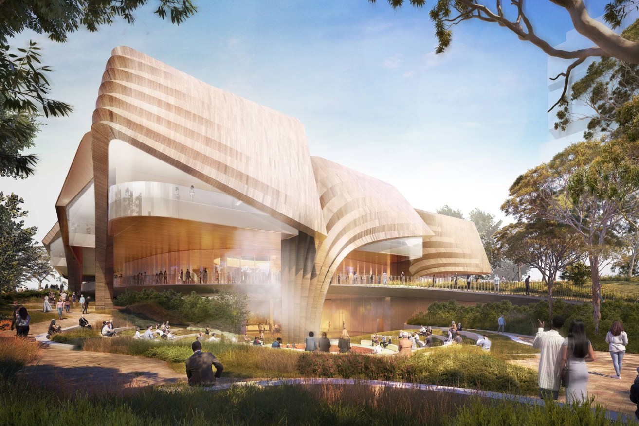 The latest concept design of Tarrkarri - Centre for First Nations Cultures by Diller Scofidio + Renfro and Woods Bagot. Image: Supplied