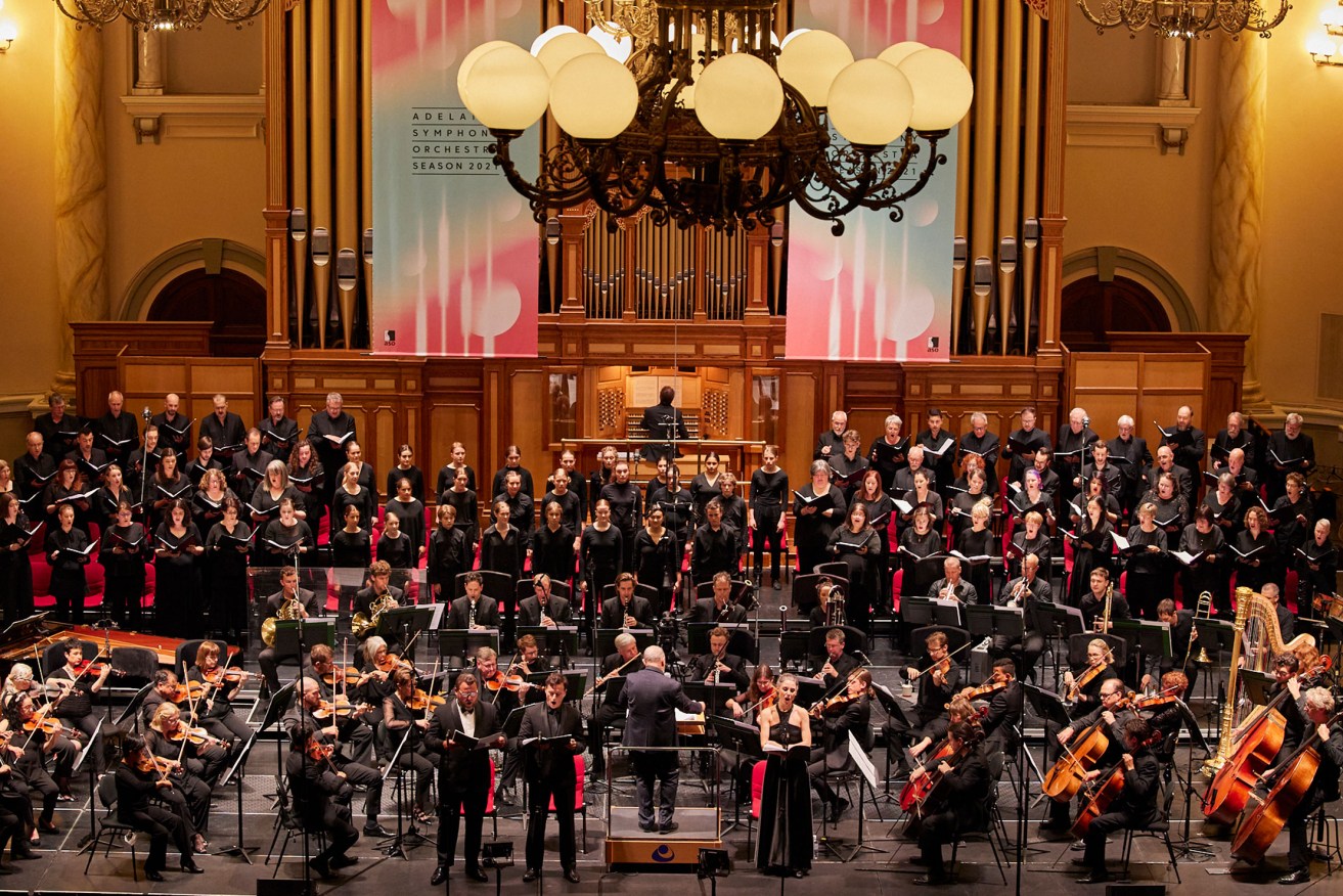 The Adelaide Symphony Orchestra is joined by vocal soloists and choirs for the 'Nativity' concert at Adelaide Town Hall. Photo: Claudio Raschella