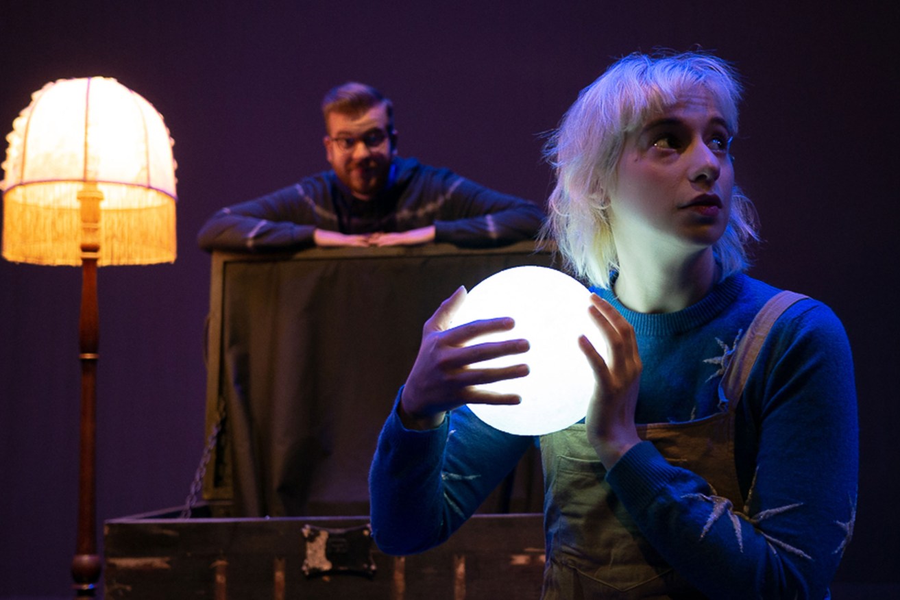 Jamie Hornsby and Ellen Graham performing in their play 'Claire Della and the Moon'. Photo:  Adam Lemmey 