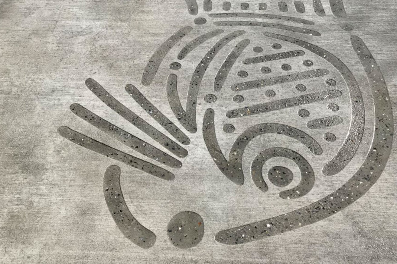 Detail of the Indigenous artwork on the new Granite Island Causeway. Photo: supplied 