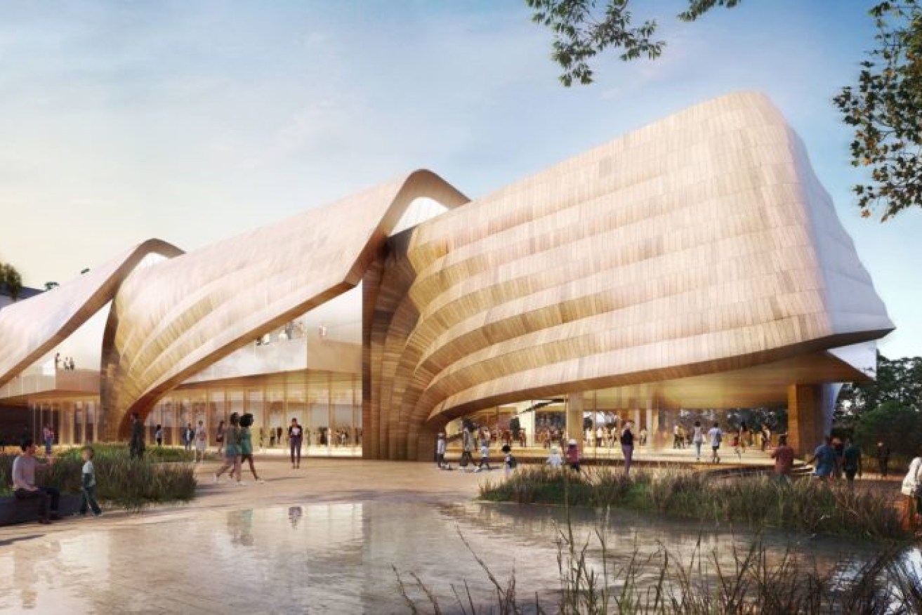 The latest concept design of Tarrkarri - Centre for First Nations Cultures by Diller Scofidio + Renfro and Woods Bagot. (Image: Supplied)