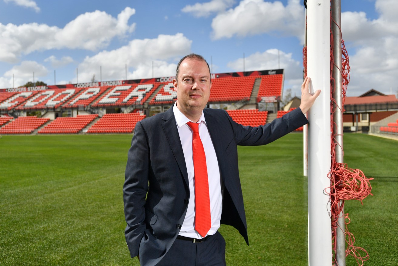 Outgoing Adelaide United chairman Piet van der Pol after taking over the club in 2018. Photo: AAP/David Mariuz