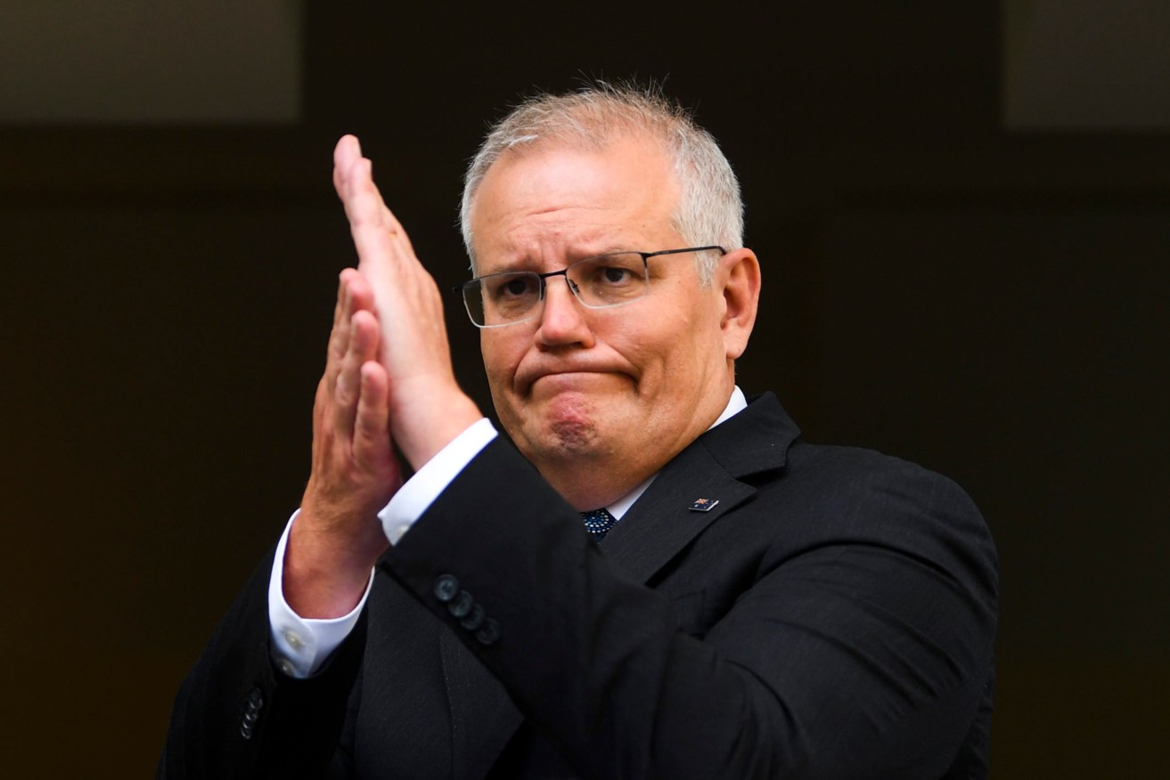 Prime Minister Scott Morrison after national cabinet late yesterday. Photo: Lukas Coch / AAP