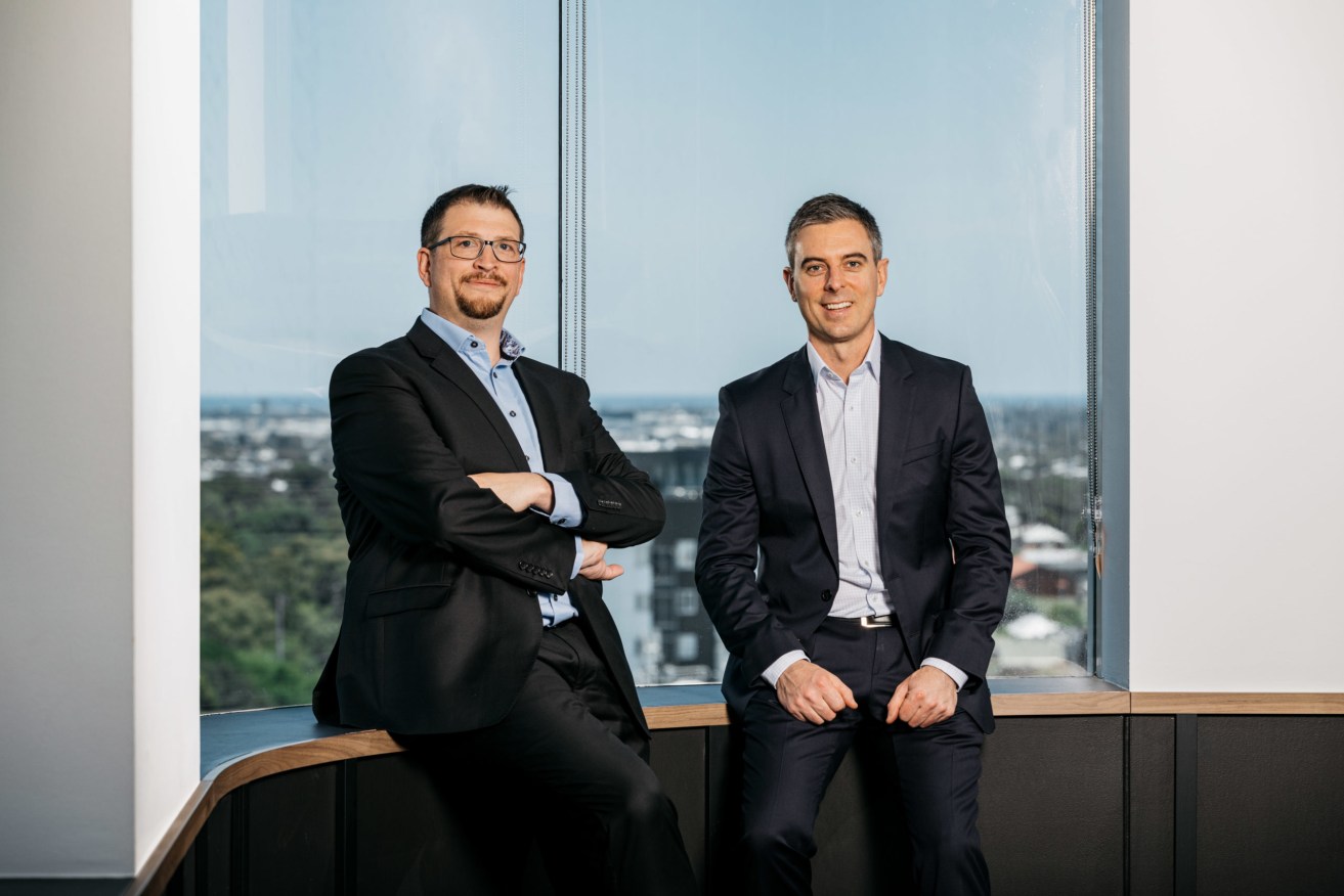 Michael Baragwantha (left) has been appointed by Sydney-based investment firm JAGA Group to lead a new $90m fund management team in South Australia. Westpac Manager Matthew James (right) is among his first hires. (Photo: supplied)