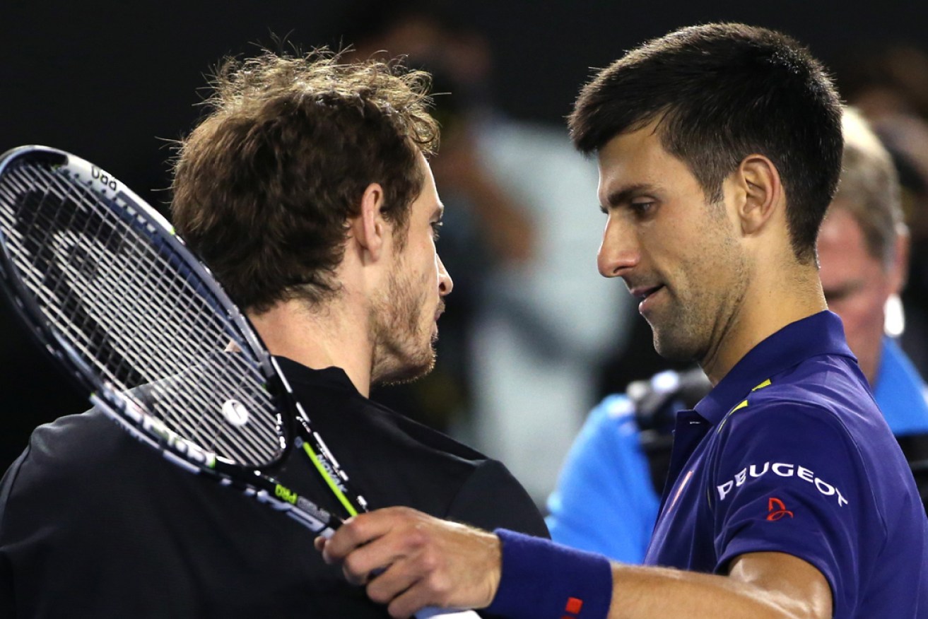 Andy Murray (left) has lost four Open finals against Novak Djokovic, including the 2016 Australian Open. Photo: Rick Rycroft/AP