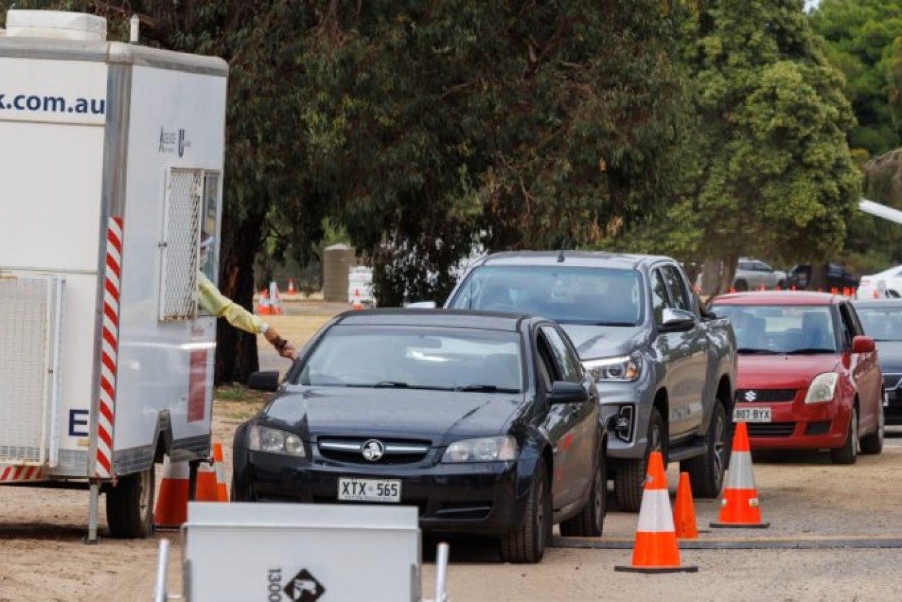The rapid antigen test pick up site in the south park lands is too far away for northern suburbs residents, according to Salisbury Mayor Gillian Aldridge. Photo: Tony Lewis/InDaily