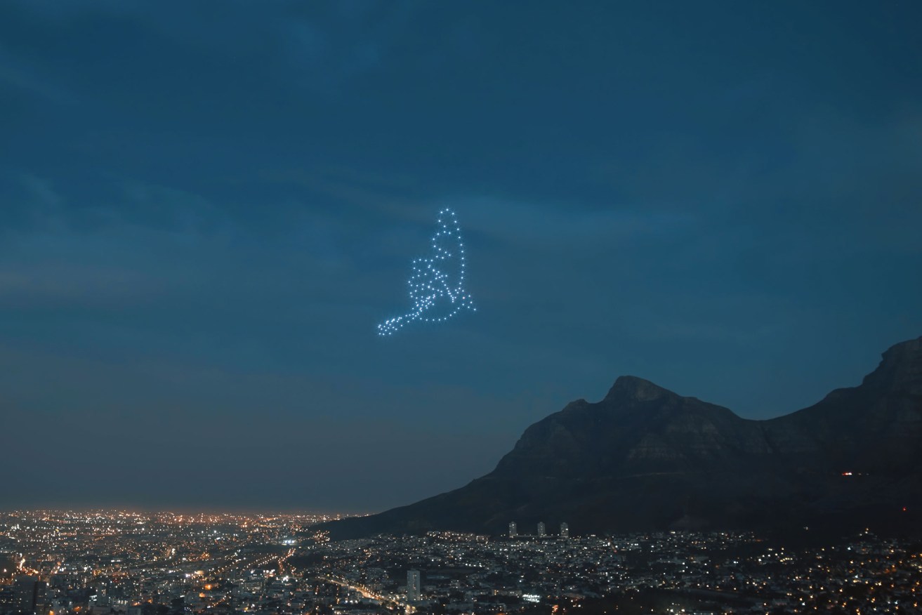 Celestial's first drone-art show (above) was presented during Edinburgh's 2020 Hogmanay celebrations. Its Adelaide Fringe show will incorporate First Nations storytelling.