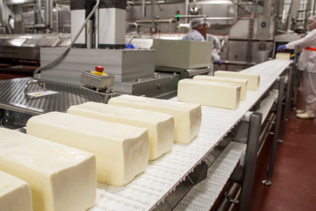 Beston Global Foods' mozzarella production line at its Jervois factory. Picture: Walter Bulyga.