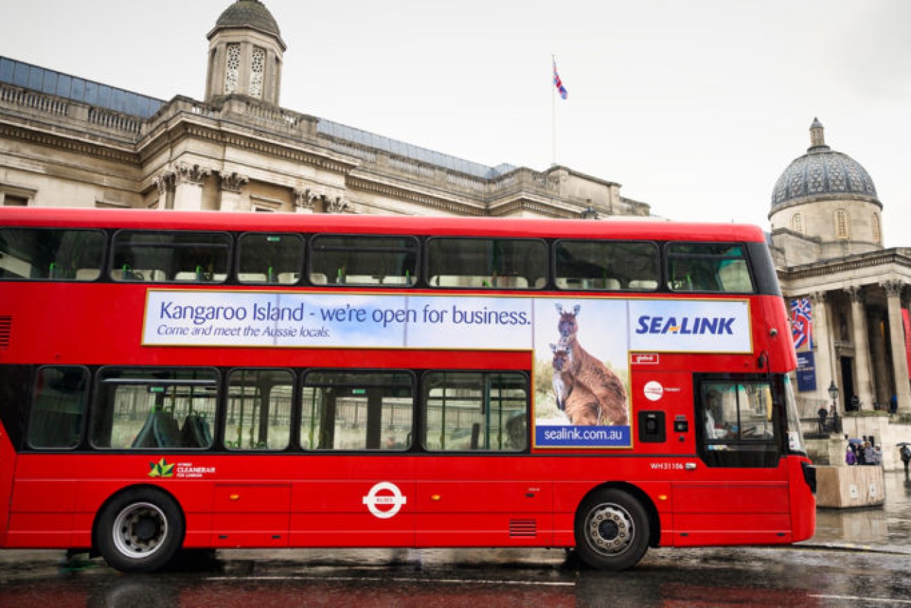 A London SeaLink bus in Trafalgar Square. Picture: Stefano Broli