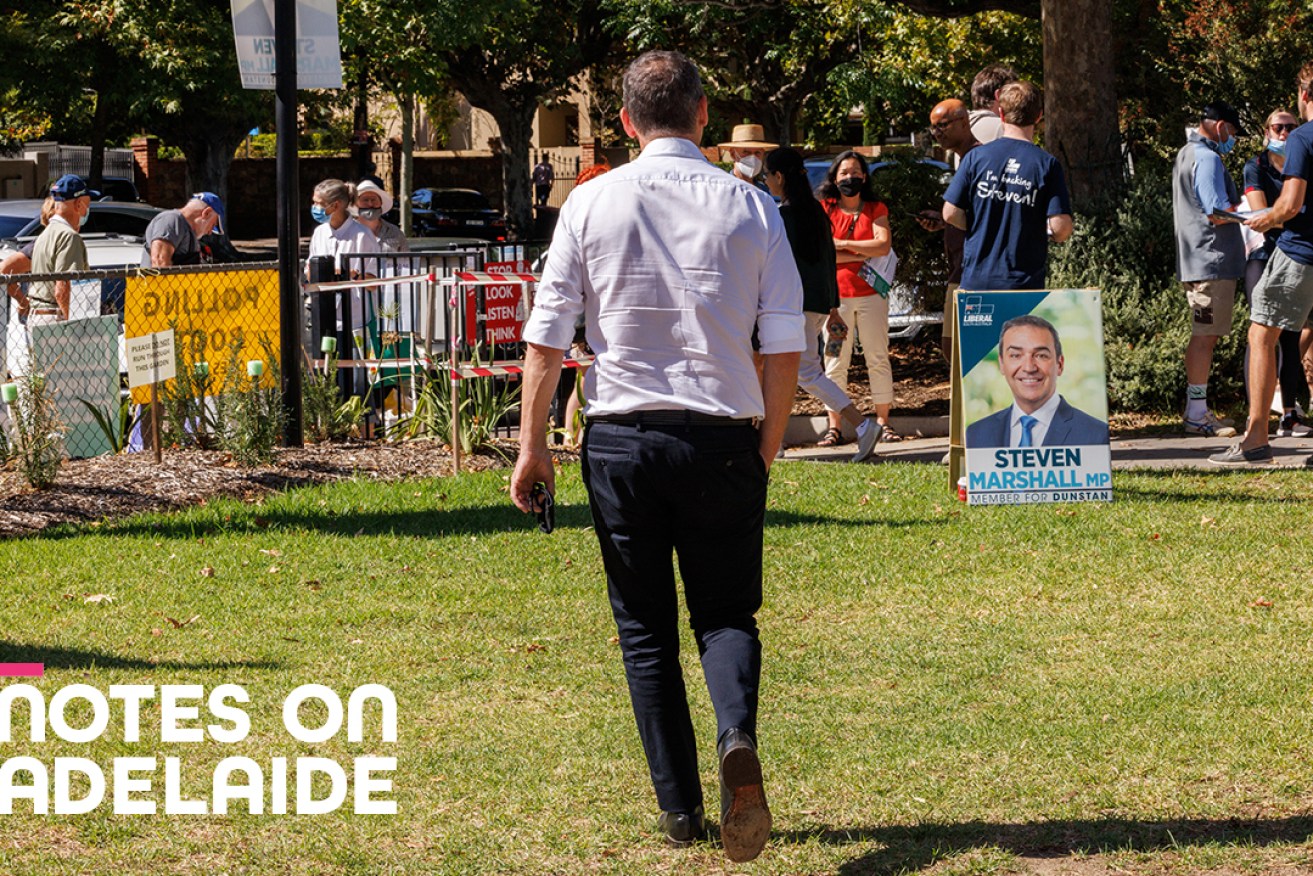 Steven Marshall on polling day. Photo: Tony Lewis/InDaily