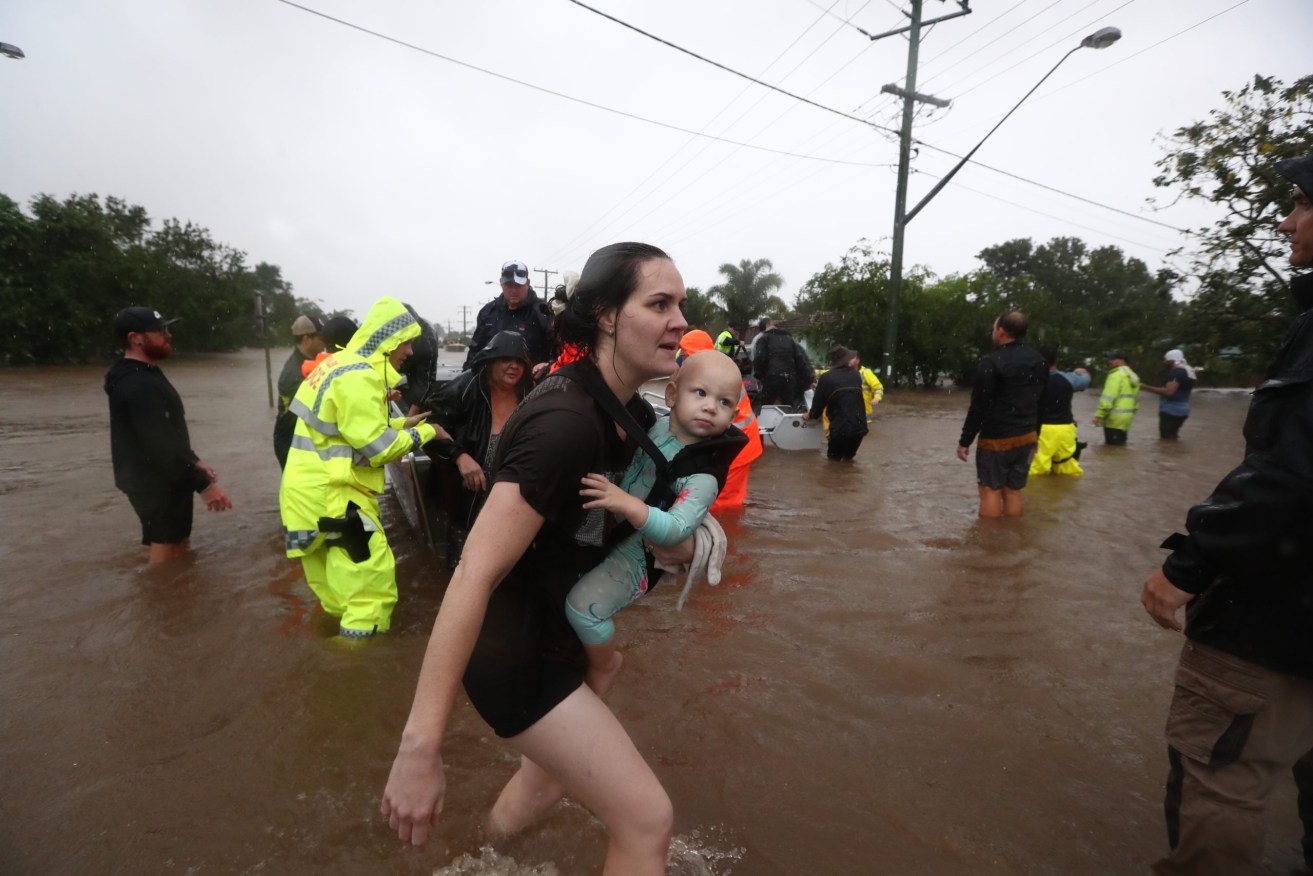 The NSW State Emergency Service says workers are "flat out" amid distressing scenes of flooding. Photo: Jason O'Brien/AAP Photos