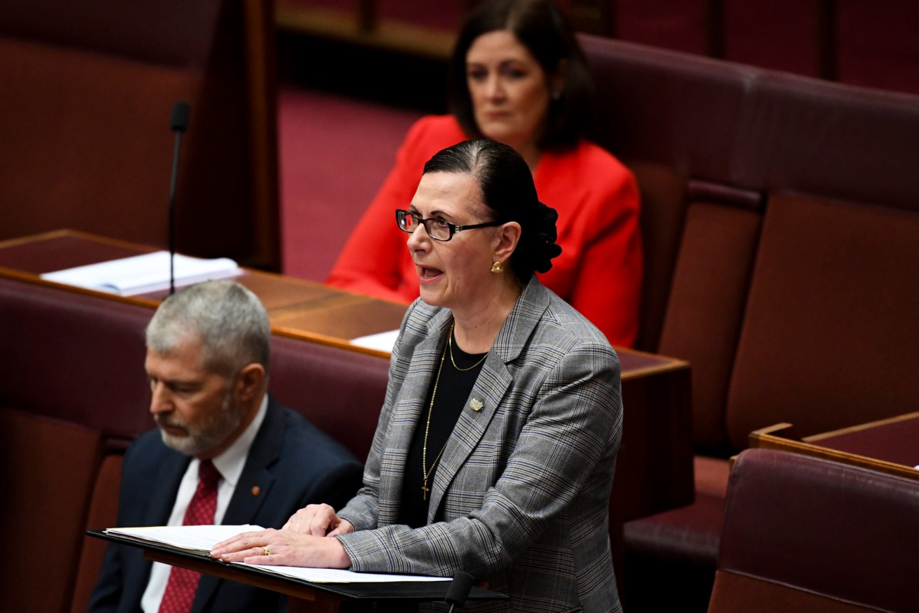 Liberal Senator Concetta Fierravanti-Wells told parliament Scott Morrison is unfit to be Prime Minister. Photo: AAP/Lukas Coch