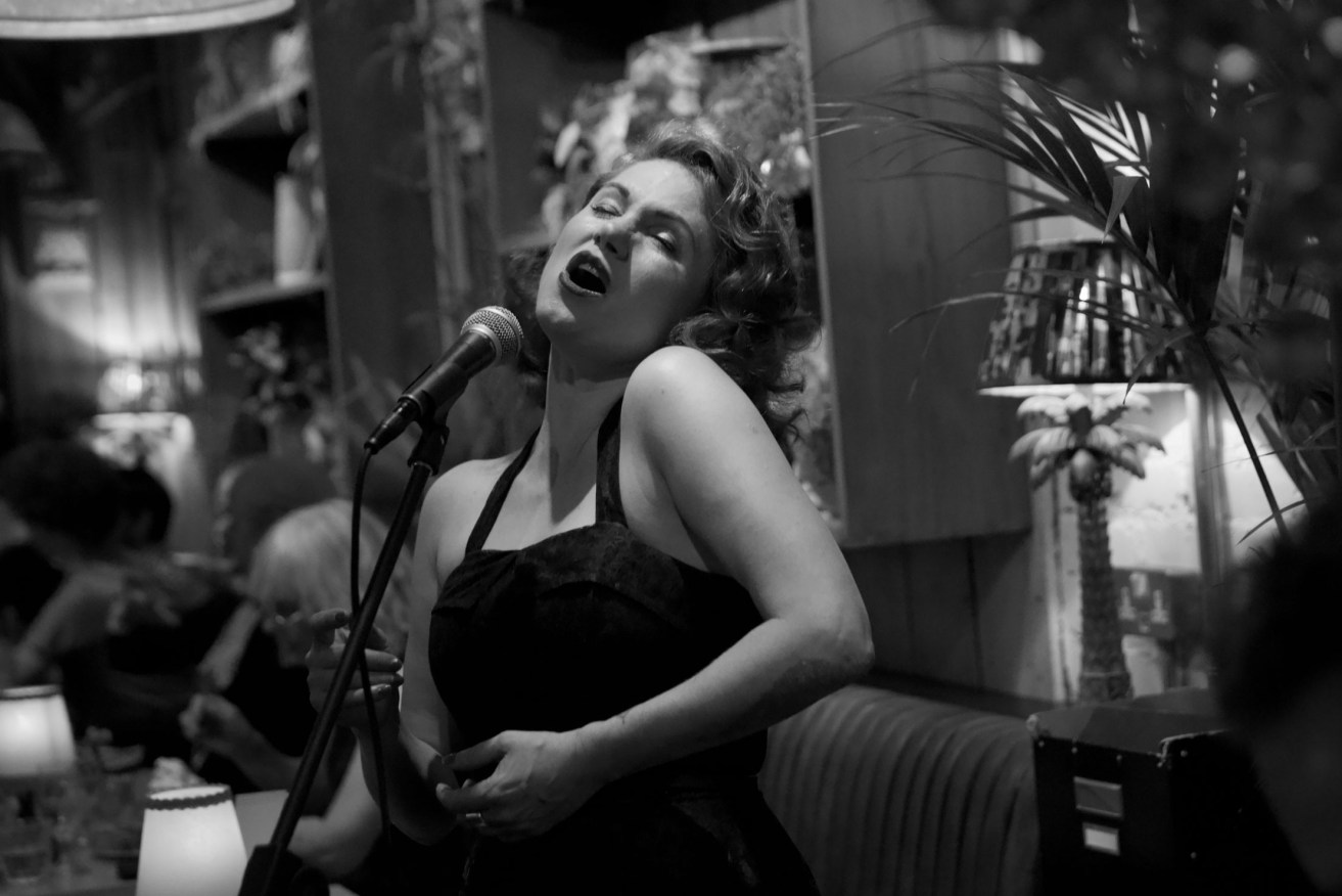 Louise Messenger as Ella Fitzgerald in 'Ella at Zardi's' at The Jade. Photo: Christopher Baker