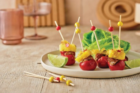 Recipe: Mini capsicums with pork and pickled pineapple