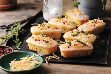 Recipe: Ruby grapefruit, pink peppercorn and thyme drizzle cakes