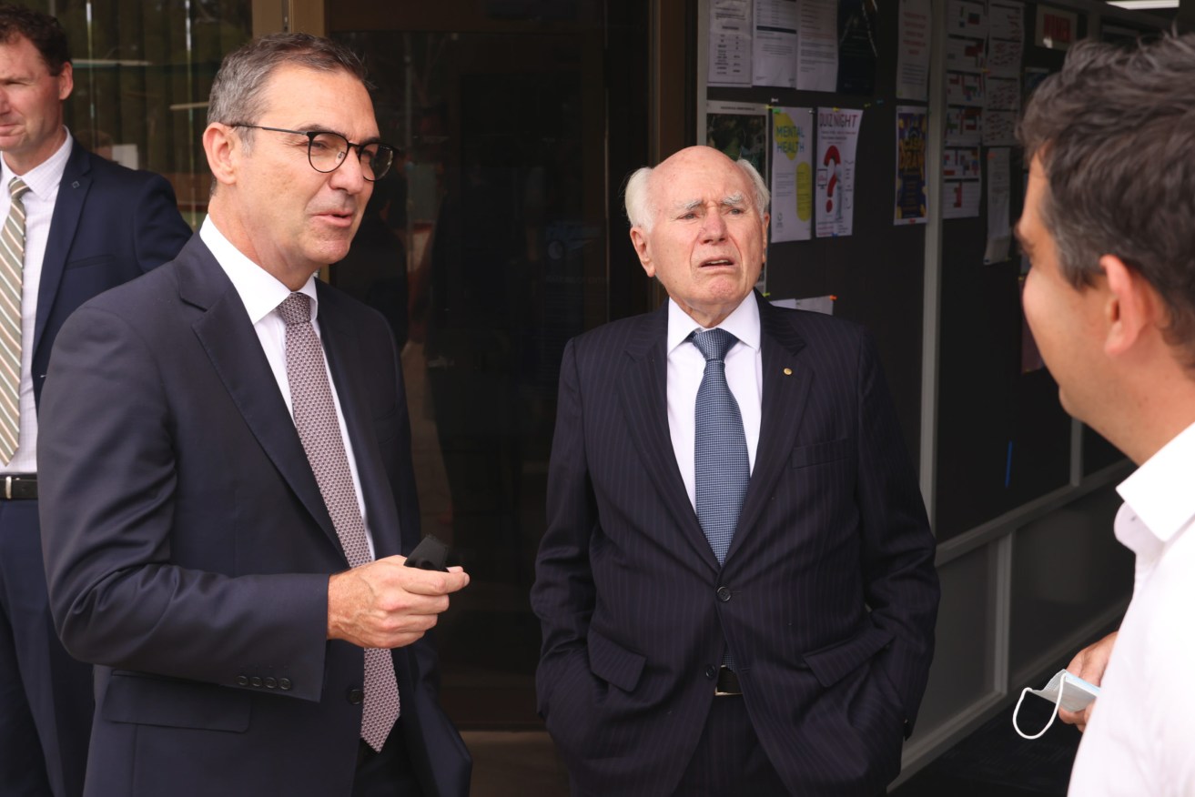 Premier Steven Marshall with former Liberal Prime Minister John Howard. Photo: Tony Lewis/InDaily