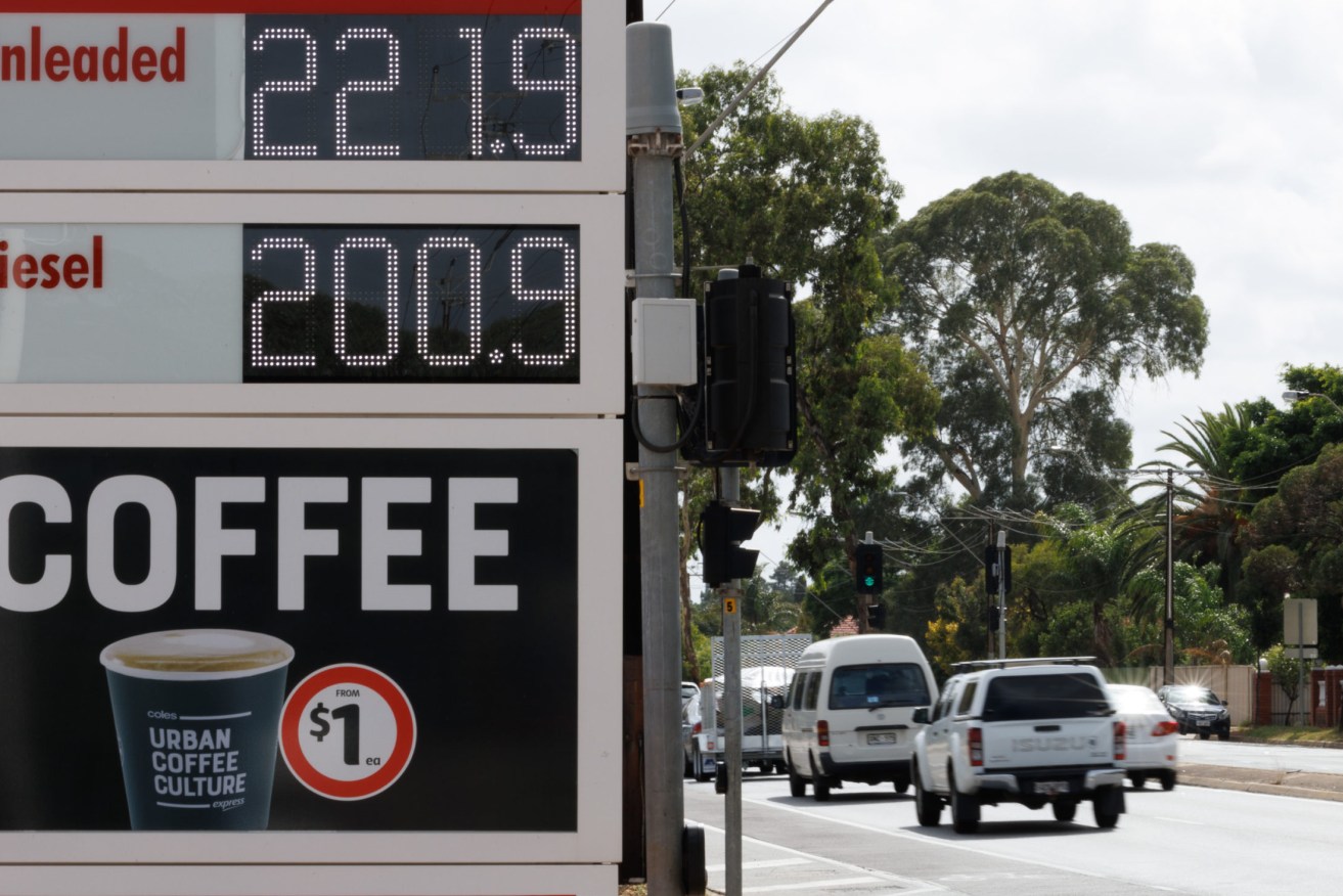 Petrol prices have been around $2.19 per litre across Adelaide today. Photo: Tony Lewis/InDaily