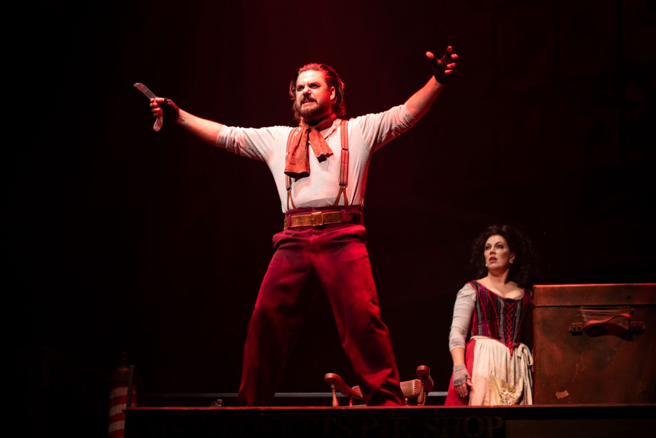 Ben Mingay as the homicidal maniac Sweeney Todd in State Opera's Adelaide season of the show. Photo: Soda Street Productions