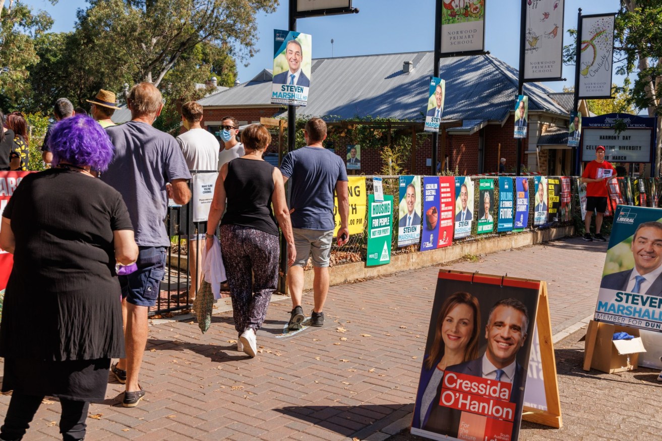 An election day polling booth in Dunstan. Photo: Tony Lewis/InDaily