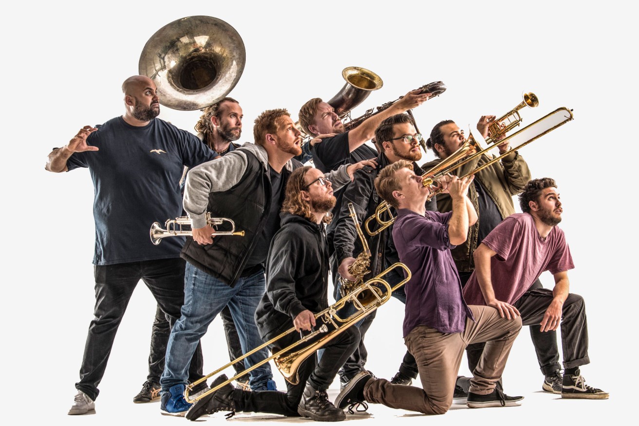 Nine-piece brass band Bullhorn will play at WOMADelaide on Saturday and Sunday.