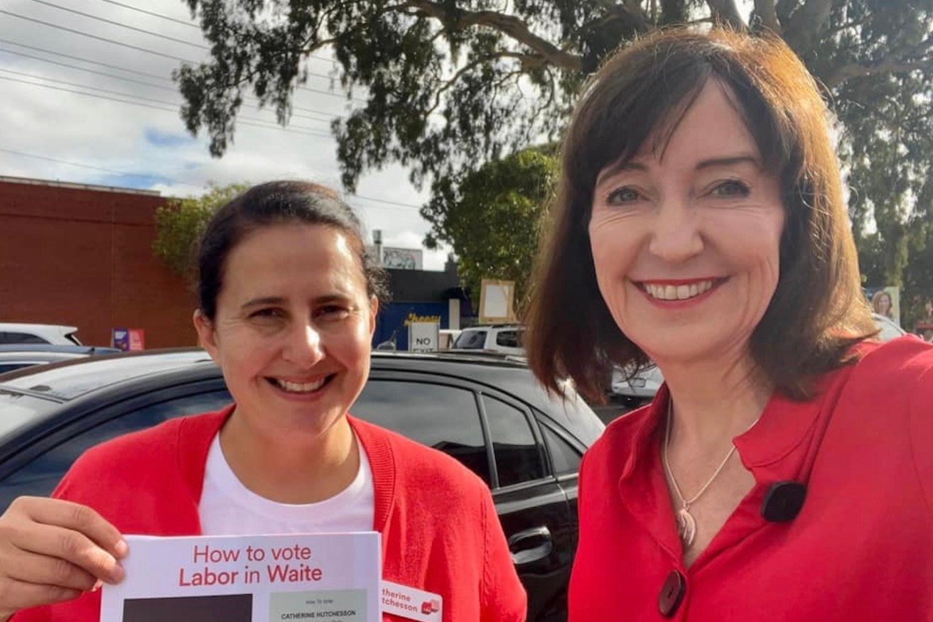 Labor's Waite candidate Catherine Hutchesson with deputy leader Susan Close on the campaign trail. Photo: Facebook