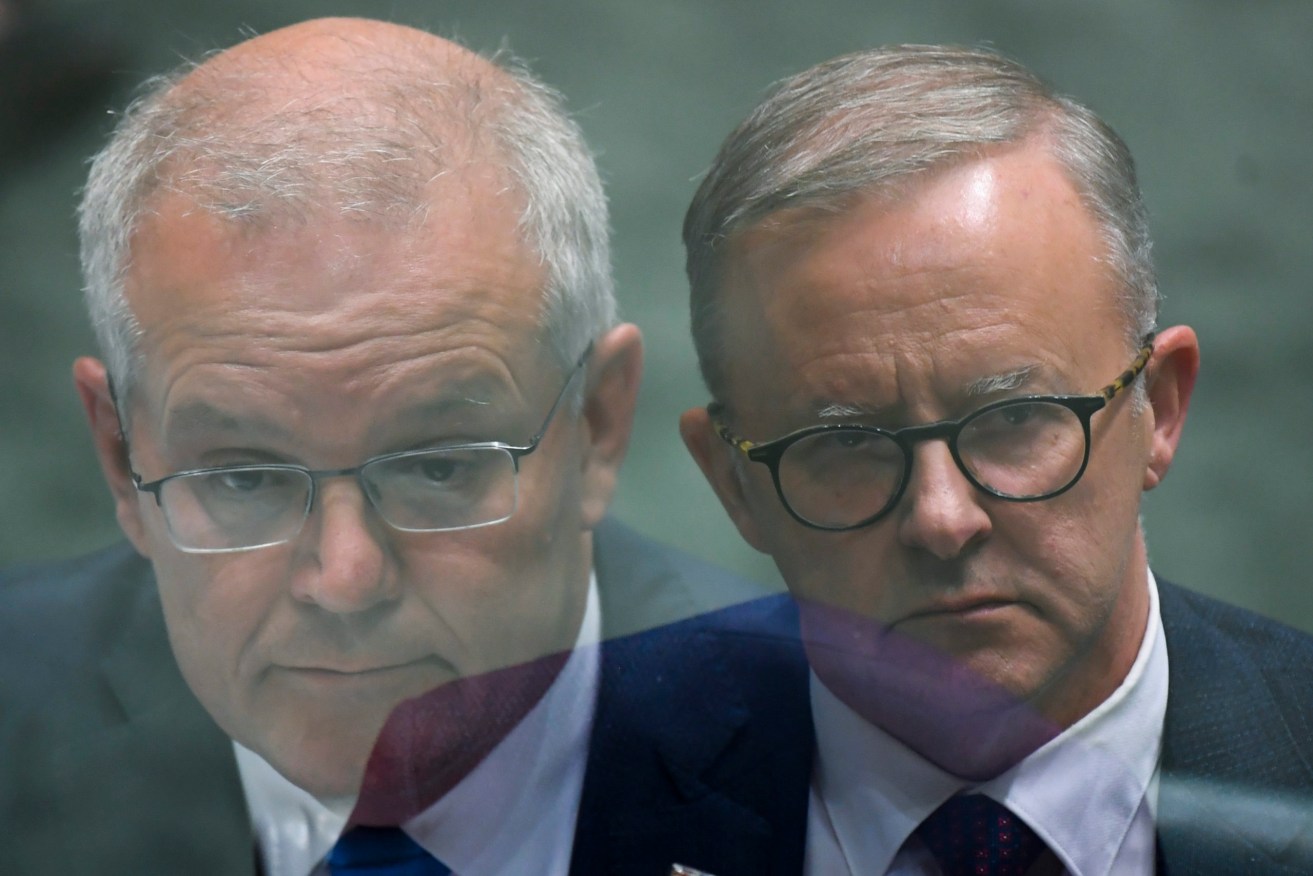 Scott Morrison and Anthony Albanese. Image: AAP/Lukas Coch