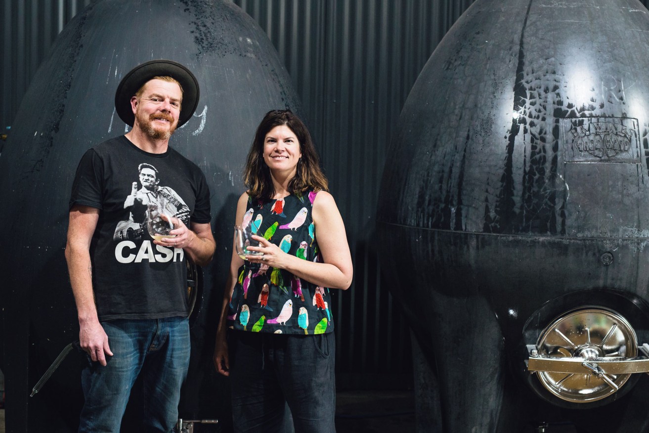 Brendon and Kirsty Keys at their Basket Range winery BK Wines. Photo: Josie Withers 