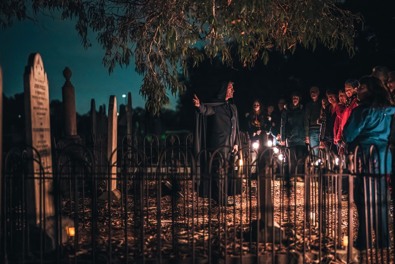 ‘Mavericks, Madness and Murder Most Foul!’ is a History Festival tour giving participants a chance to explore West Terrace Cemetery after dark. Photo: Jiayuan Liang