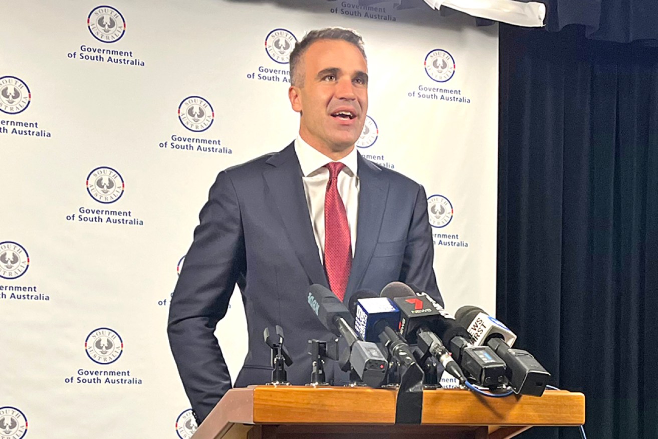 Premier Peter Malinauskas says masks will remain in schools for the first four weeks of Term 2. Picture: Stephanie Richards / InDaily