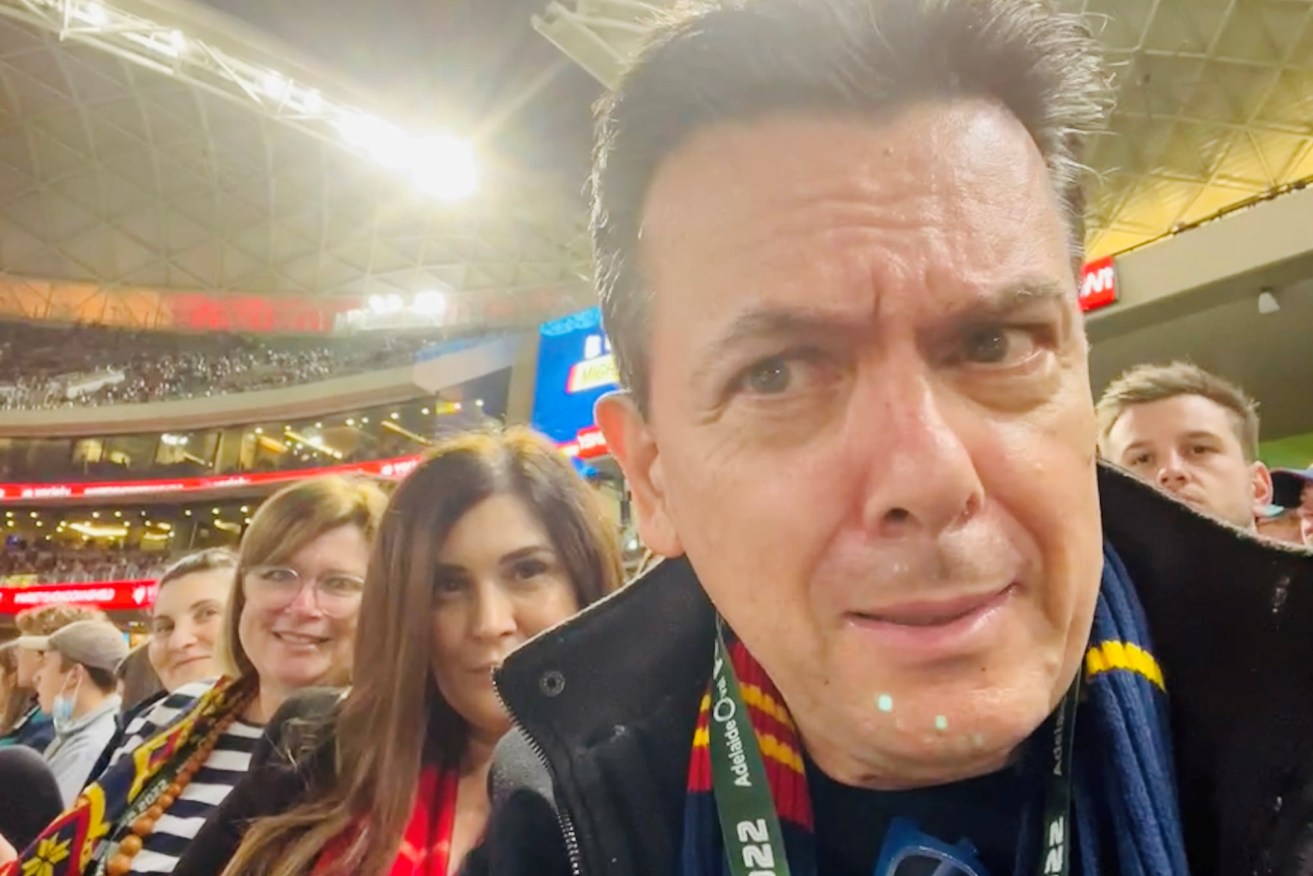Nick Xenophon getting into the AFL spirit - although the photo was posted to his Facebook account on April Fool's Day, so perhaps the joke's on us? 