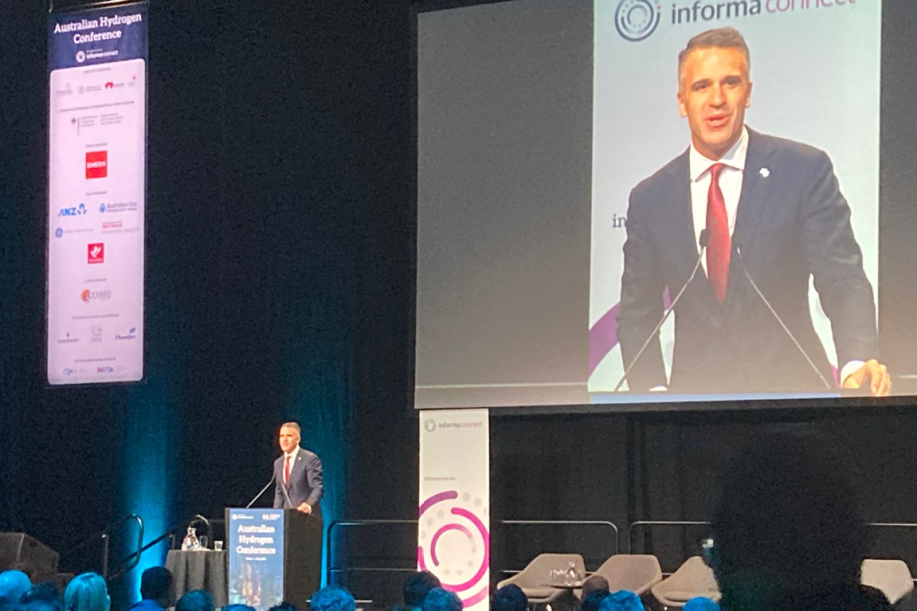 Premier Peter Malinauskas addresses the Australian Hydrogen Conference 2022 in Adelaide. Photo: Courtesy Department for Energy and Mining.