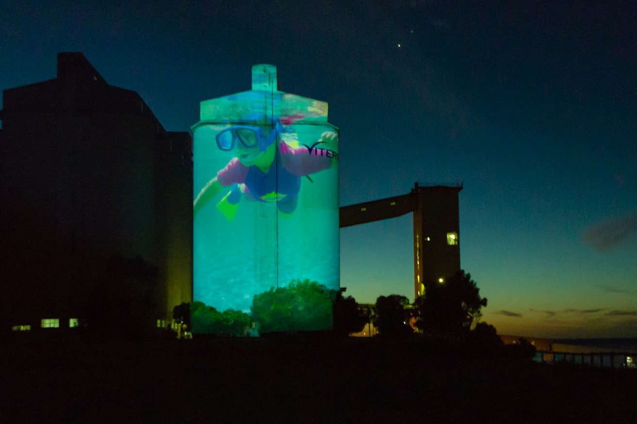 The Wallaroo Silo Light Show will be part of the inaugural FLAME festival. Photo:  Illuminart Australia.