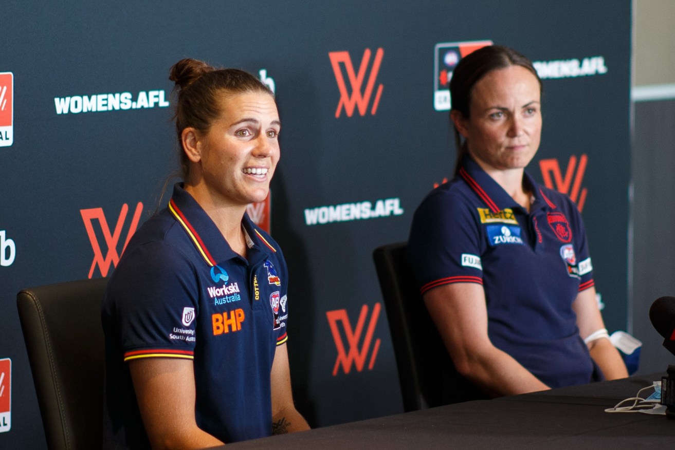 Chelsea Randall and Daisy Pearce are set to take on historic new coaching roles in the AFL.  Photo: Matt Turner/AAP