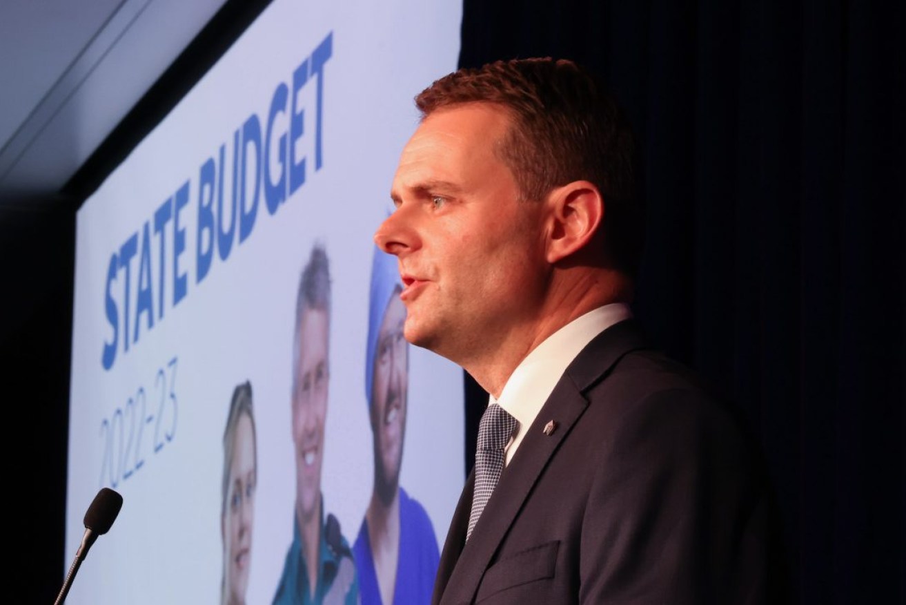 Treasurer Stephen Mullighan delivers the 2022 state budget. He will deliver the Malinauskas Government's second budget today. Photo: Tony Lewis/InDaily