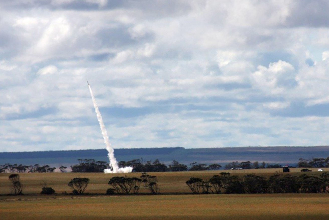 A new SA space collaboration aims to launch a rocker from Eyre Peninsula. Photo: AAP/ADF/Sean Jorgensen-Day, DEWC