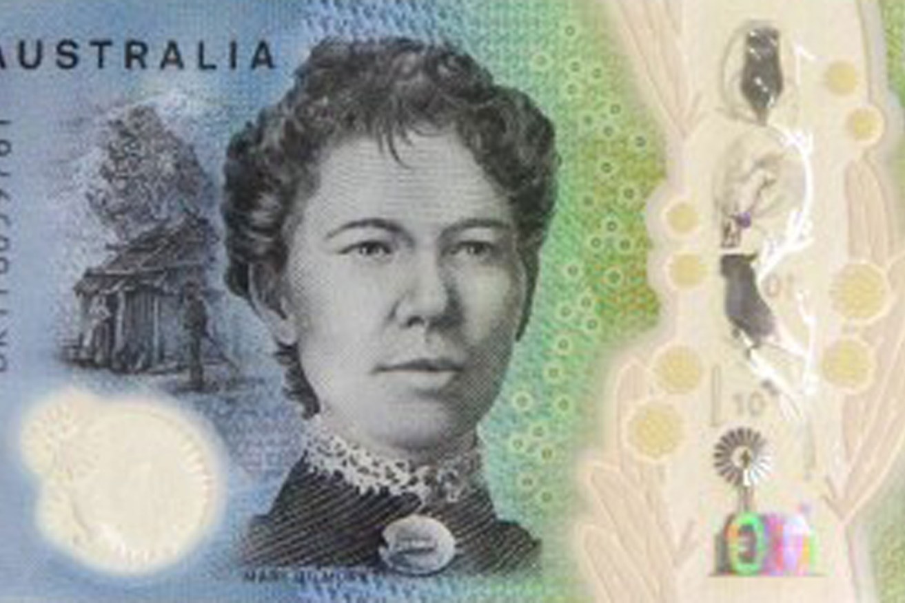 Dame Mary Gilmore on the $10 note. Photo: Reserve Bank of Australia / EPA