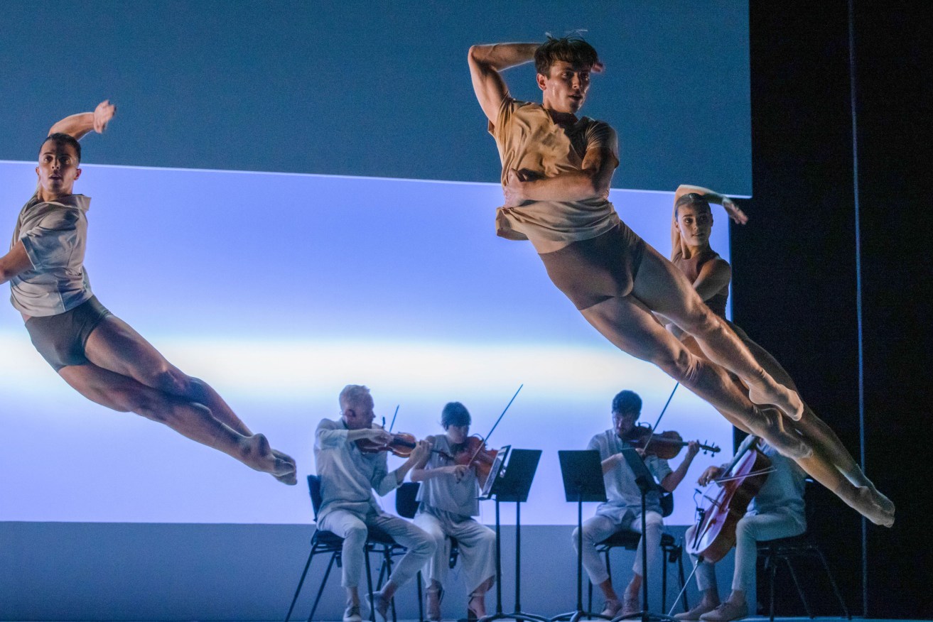 Sydney Dance Company and the Australian String Quartet perform 'Impermanence', featuring the score by Bryce Dessner. Photo: Pedro Greig