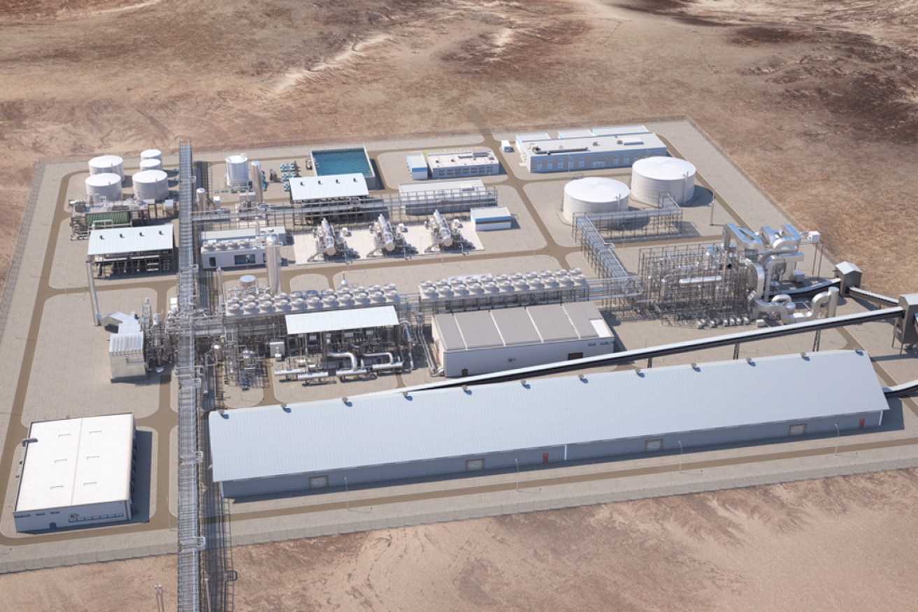 A render of NeuRizer's proposed urea processing plant near Leigh Creek. 
