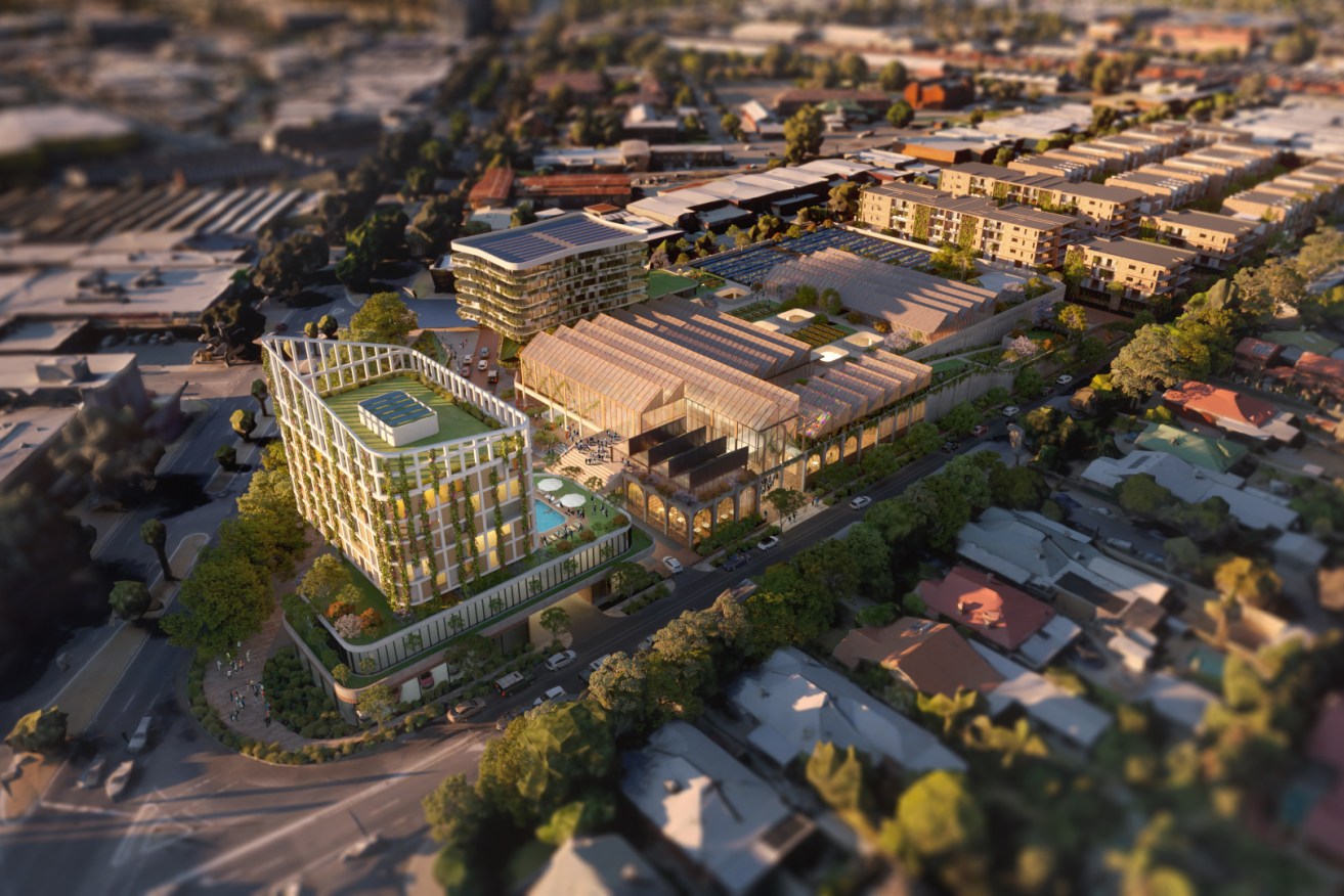 An aerial view of the $250m development plans for the old Le Cornu site in Forestville. Image: Renewal SA