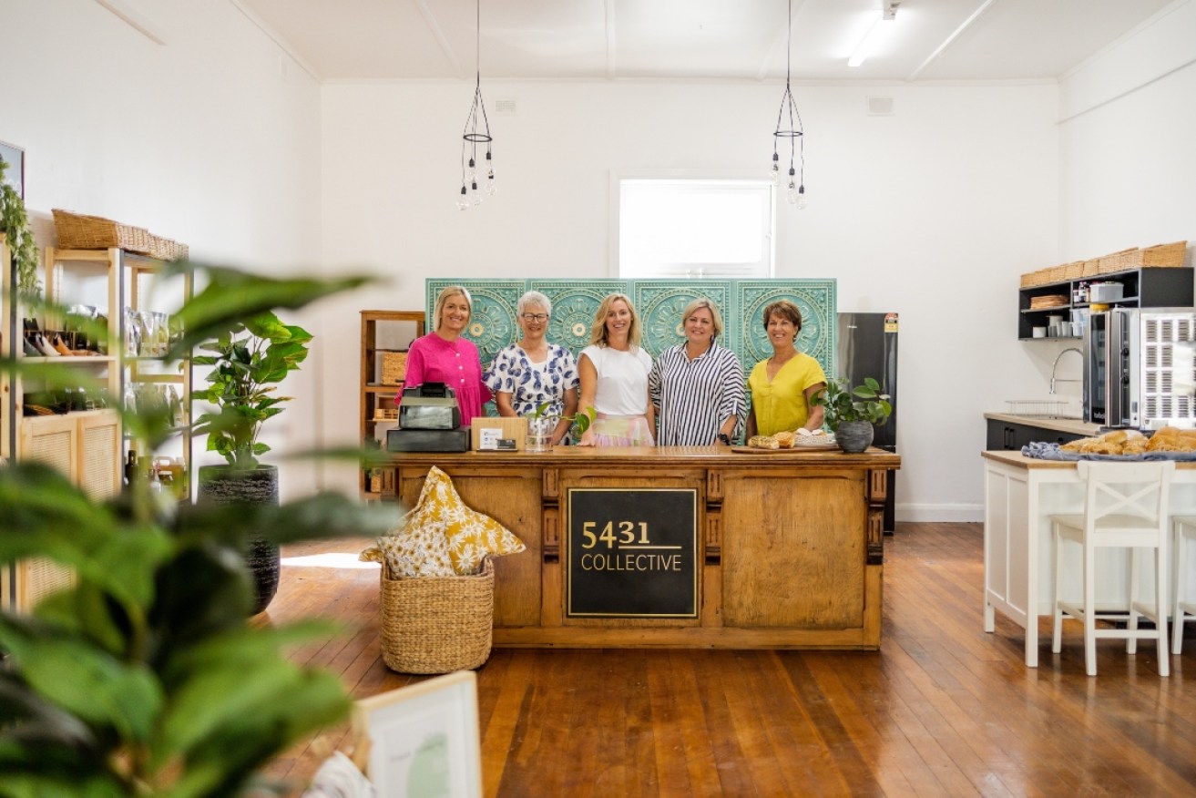 The faces behind the not-for-profit 5431 Collective in Orroroo, Kate Pearce, Gaye Kuerschner, Fiona Dignan, Lisa Slade and Marge Chapman. The shop won the People's Choice Award at the 2022 Regional Showcase Awards. Photo Alysha Sparks.