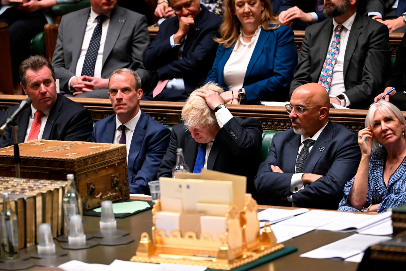 Boris Johnson under pressure in Prime Minister's Questions overnight, Australian time. Photo: Jessica Taylor/UK Parliament via AP