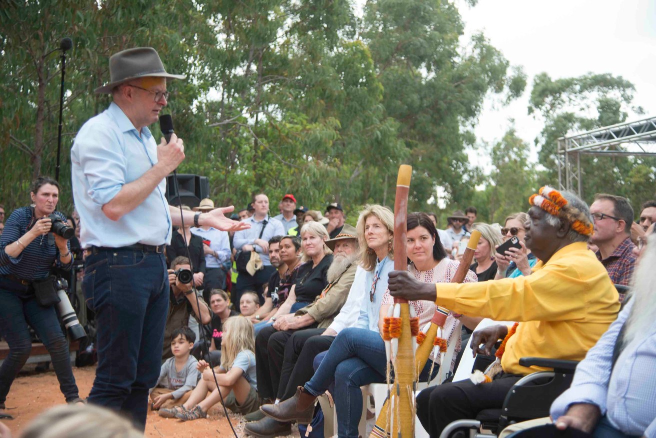Prime Minister Anthony Albanese at the Garma Festival in northeast Arnhem Land in 2022. Photo: AAP/Aaron Bunch